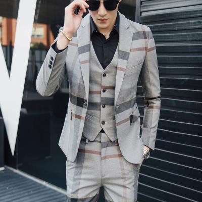 China Anti-wrinkle new design office suits for men three piece men's suits wedding slim fit formal suit for men for sale