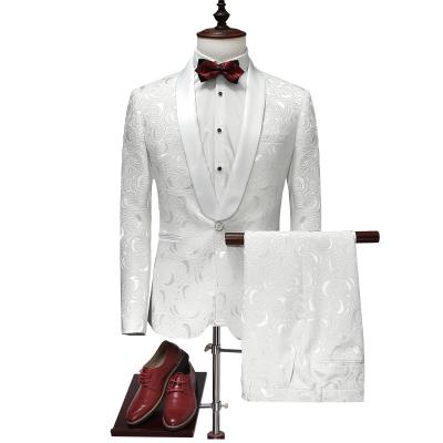 China Luxury White Mens White Suit Anti-wrinkle Breeches Mens Suits 2 Pieces Wedding Suits Mens Suits for sale