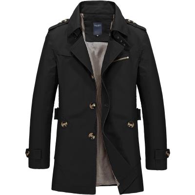 China Fashionable Solid Color Mid Length Slim Casual Slim Men's Gap Coat Solid Color Waterproof Men's Gap Jacket for sale