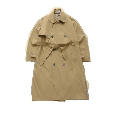 China QUICK DRY Men's Long Length Double Breasted Ditch Jacket Coat Casual Cotton Men's 100% Double Breasted Coat for sale