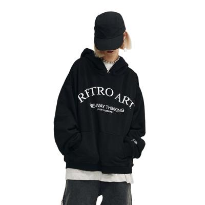 China Anti-pilling OEM factory pullover men's hoodie men's jackets with hoodies his materials dark hoodie for sale