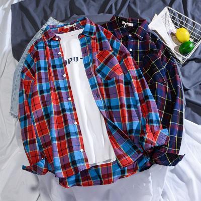 China Anti-pilling shirts for men's latest cotton plaid men's casual shirts for men 2021 stylish for sale