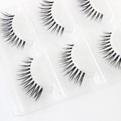 China Wholesale Good Quality 3 Pairs Cross Pointed Tail Eyelash Extension Whips OEM Private Label False Eyelashes for sale