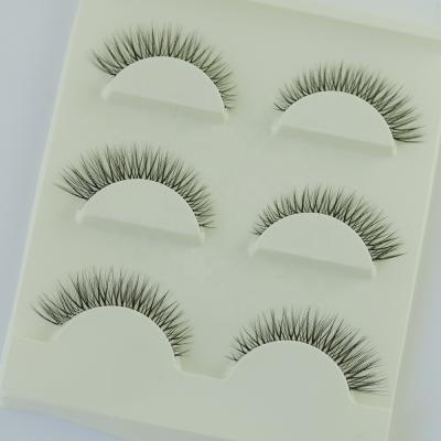 China Newest 3 Pair Delicate Full Strip False Eyelash Styles Looking Like Extension Lashes Real False Mink Strip Eyelashes for sale