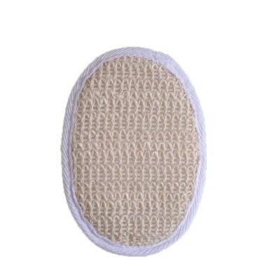 China All Natural Exfoliating Sponge Towel Bath Scrubber Cotton Hemp Body Sponge Pads for sale