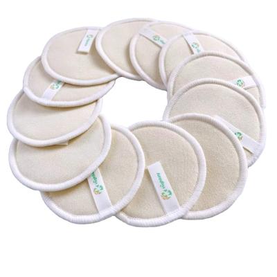 China ECO FRIENDLY Reausable Washable Recyclable Cotton Pads Round 3 Layer Cotton Hemp Makeup Remover Lint Pads for sale