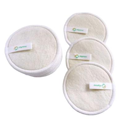 China Reausable Washable Recyclable Natural Environmental Soft Round 3 Layer 8cm Diameter Cotton Hemp Makeup Remover Lint Pads for sale