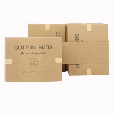 China Natural Degradable Factory Wholesale Custom Reusable OEM Cotton Bud Cotton Pads Kraft Paper Cardboard Packaging for sale