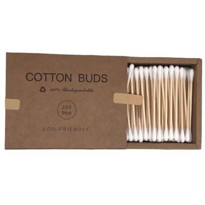 China Factory Wholesale Natural Degradable Plastic Free Household Bamboo Earbuds Zero Waste Eco Friendly Cotton Pads for sale