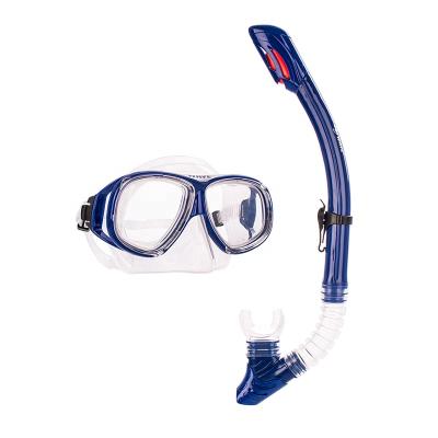 China Lightweight Professional Adult Scuba Diving Wide Mouth Mask Silicone Dry Top Sight Snorkel Set for sale