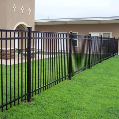 China Easily Assembled Wholesale Modern Metal Fence Galvanized Picket Wrought Iron Fence Panels Steel Fence for sale