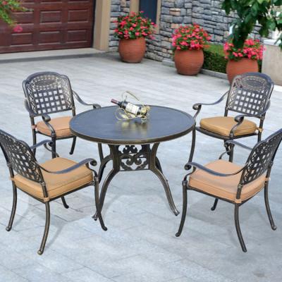 China Modern Outdoor Furniture Cast Aluminum Metal Cast Iron Garden Sets Outdoor Bistro Patio Set for sale