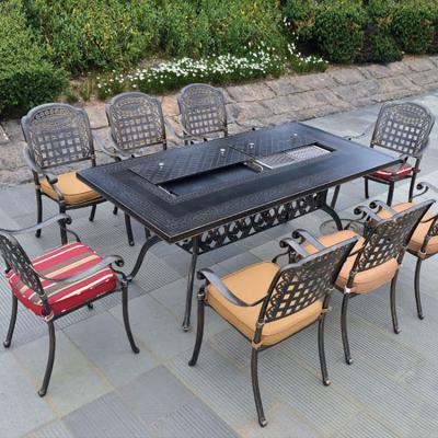 China Modern Outdoor Furniture Garden Sets Furniture Metal Cast Aluminum Cast Iron Garden Chair Set Bistro Table Sets for sale