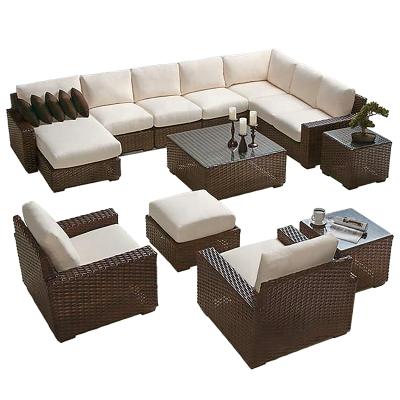 China Eco-freindly garden cane garden table sofa set patio furniture wicker rattan furniture outdoor garden sets outdoor furniture for sale