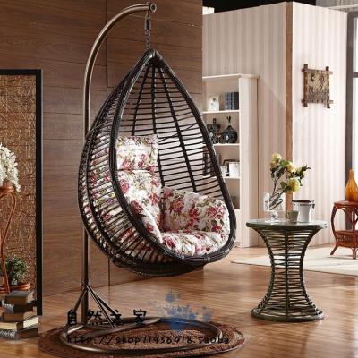 China Modern Eco-freindly Egg Shape Outdoor Furniture Garden Wicker Rattan Patio Swings Hanging Chair Egg for sale