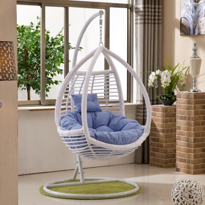 China Modern Outdoor Rattan Garden Furniture Patio Wicker Egg Chair Hanging Egg Shape Eco-freindly Swing for sale