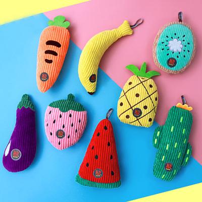 China High Quality Wholesale Price Kiwi Banana Dog Toy Berry Fruit Vegetable Stuffed Toy Viable Squeaky Chew Toy 8 Packs for sale