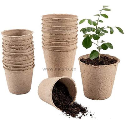 China Naturix Eco-Friendly 8cm Round Plant Seed Starter Paper Flower Pot Planter Nursery Wrap Biodegradable Implantable Garden Pots Sets for sale