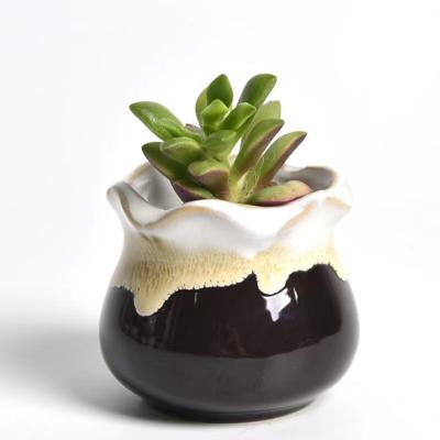 China Chinese Style Naturix Wholesale 2.5 Inch Mini Pastoral Flowerpot Succulents Basin Ceramic Reusable Flower Planter for sale