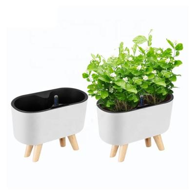 China Modern Wholesale Cheap Plastic Self Watering Self Watering Planter Pot Garden Flower Pots Self Watering Rectangle for sale