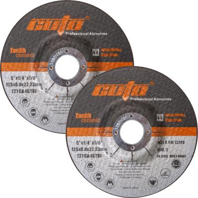 China Aggressive Metal/INOX 125x6.0x22.23mm Grinding Wheel INOX Discs Abrasivos for sale