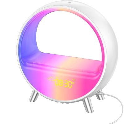 China New LUMINOVA Blueteeth Speaker Light Effects APP Connect Smart Control Mood Lamp with Alarm Clock for sale