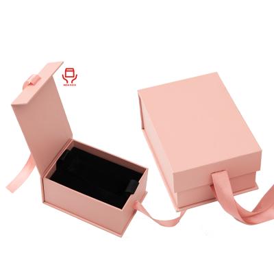 China Recycled Materials Wholesale Premium Hard Empty Flat Fold Cardboard Valentines Day Gift Box With Magnetic Lid For Watch Jewelry Bracelet Makeup for sale