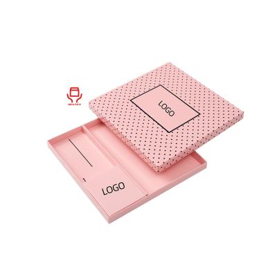 China Valentine Folding Custom Logo Pink Materials Luxury Glossy Cardboard Box Recycled Packaging Packaging With Dividers For Newborn Baby Clothes Gift Set for sale