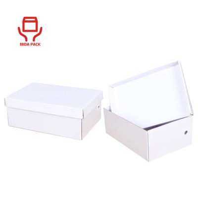 China Recycled Materials Wholesale Strong Boot Shoe Packaging Box Lid Safety Shoes Packing Box And Low Shoe Box for sale