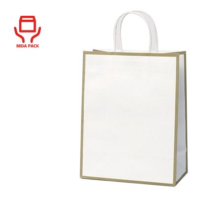 China Recycled Materials Eco - Friendly Reusable Paper Gift Bags With Wide Handles Kraft Paper Bag Bottom for sale