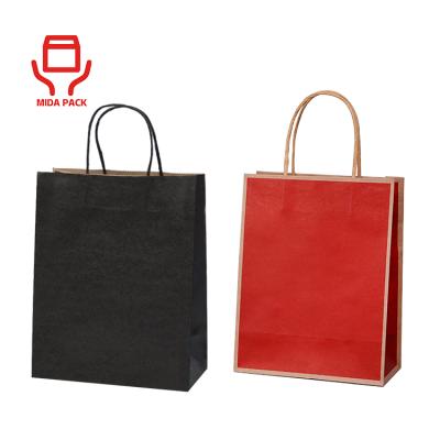 China Recycled Materials Paper Bags With Your Own Logo Kraft Cheap Brown Paper Suitcases With Handles Paper Bag With Custom Logo for sale