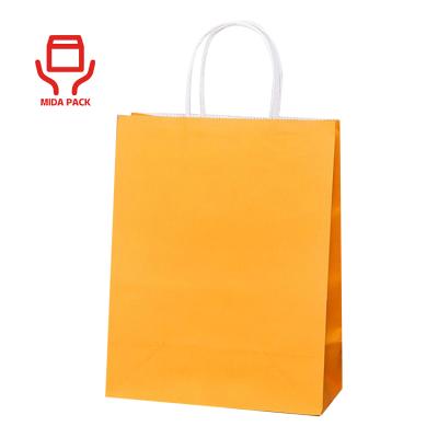 China Recycled Materials Printed Kraft Paper Shopping Bag With Twist Handle Colorful Craft Paper Bag With Handle White Paper Gift Shopping Bag for sale