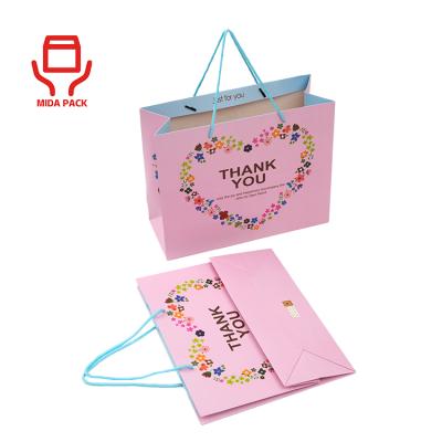 China Recyclable Eco - Friendly Paper Gift Bags Small Thank You Paper Bags Clothing Paper Shopping Bag Packaging for sale