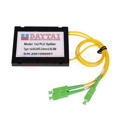 China PVC Factory Wholesale Price 2.0MM SM Fiber SC/UPC 2 Way ABS BOX PLC Splitter for sale