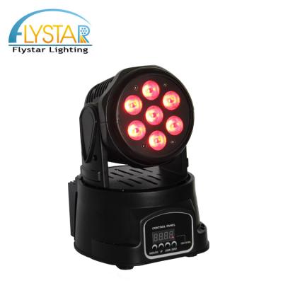 China 7*12W Led Moving Head Sports Stadiums Driver-Beam Stage Light RGBW 4 IN1 Led Mini Wash Moving Head Light for sale