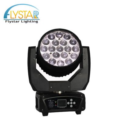 China Guangzhou supply high quality zoom effect 19pcs rgbw 4in1led moving head for club 360*250*460mm for sale