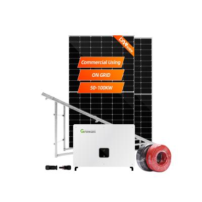 China Commercial DAH Solar on grid Inverter 96/192V Solar Module Solar Light DC AC Inverter Solar System 20kw 50kw with bracket system for sale