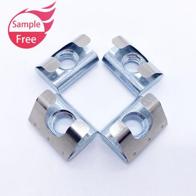 China Heavy Industry 8 Slot T Slot Nut With Spring Sheet Slotted Insert Nut For Aluminum Profile for sale