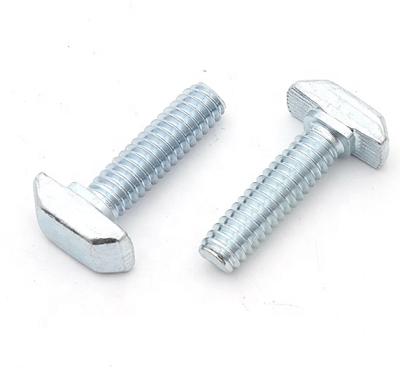 China Factory Price Aluminum Carbon Steel M8 M6 Slot 8 Profile Hammer Head Galvanized Heavy Duty Metal T Screw Bolts for sale