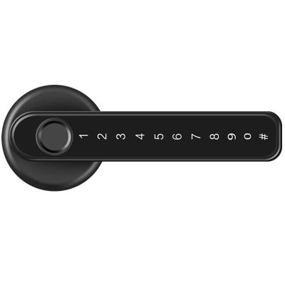 China Fingerprint Zinc Alloy Electronic Automatic Door Lock With Free Handle Semiconductor Fingerprint Recognition Technology for sale