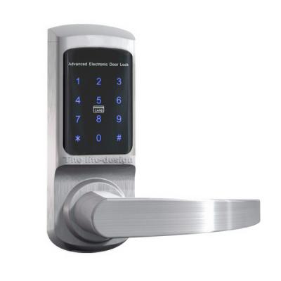 China Touch Pad Electron RFID Card Handle Key Zinc Alloy Mechanical Key Door Lock With Hidden Keyhole for sale