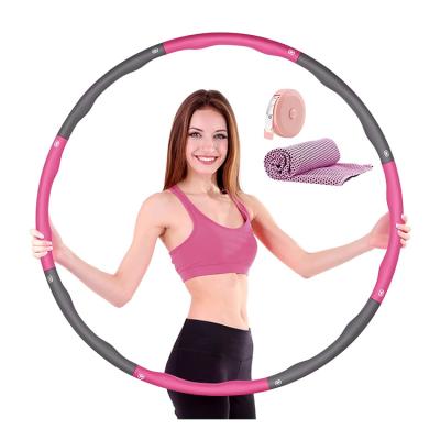 China Adjustable Detachable Polynesian Dance Ring Circle Weighted Exercise Hoop Detachable Gym Fitness Equipment for sale