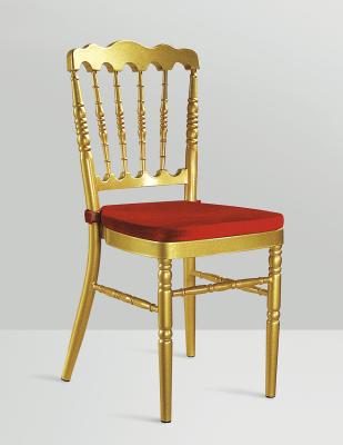 China High Gold Metal Wedding Contemporary Hotel Furniture Restaurant Back Outdoor Chiavari Napoleon Chair for sale