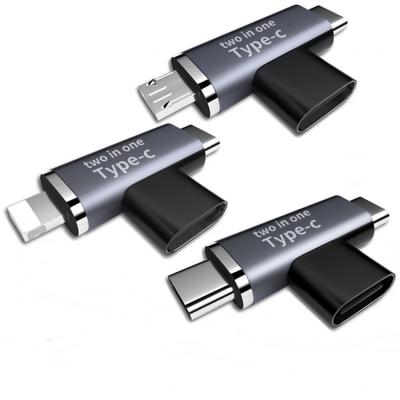 China 2 in 1 Splitter USB Type C 3A USB C Female to Micro USB-C Male Adapter Connector YC-SP16 for sale