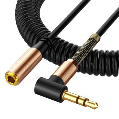 China High Quality Elbow Spring Angle 90 Degree Extension Cable Audio Male Spring Flexible Line To Male Audio Wire For PC for sale