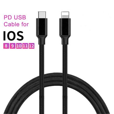 China Braided cotton + metal shell nylon braided TYPE C to 8PIN USB data cable for data transmission cable for sale