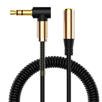 China The flexible spring line of aux earphone stereo audio extension spring. 3.5mm Jack Male To Female Spring Coiled Spiral Stereo Audio Cable for sale