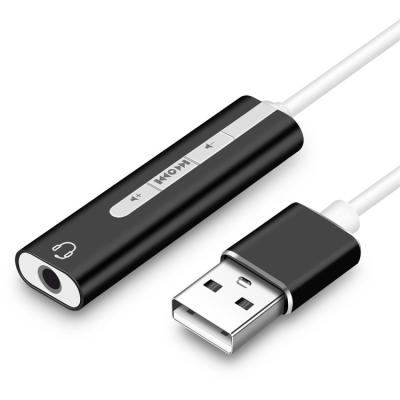 China USB Enable Laptop PC Mobile Phone Factory Wholesale USB External Sound Card Adapter with 3.5mm Jack Audio Headset Microphone for PC Laptop for sale