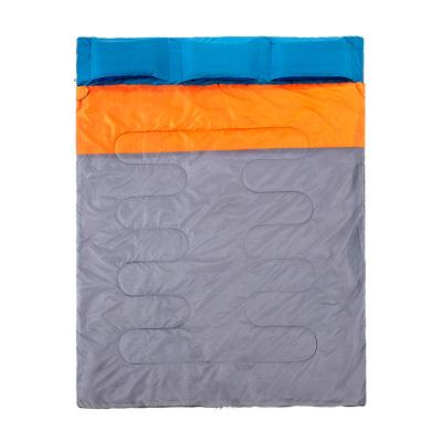 China Custom Made High Quality Pancake Style Camping Sleeping Bag Double 2 Person Outdoor for sale