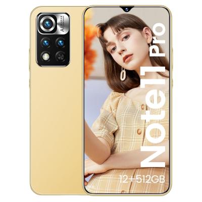 China Dual SIM Card China New Product Note11 Pro 6.7 Inch Drop Screen Dual Sim Cards Under Screen Unlock Android 10 Slim Mobile Phone for sale